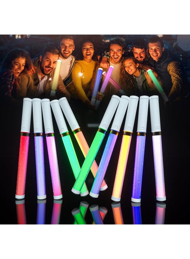 Bsgifts LED Glow Sticks 2Pack, Reusable Light Up Toys, 15 Colors Changing Light Stick for Party Supplies, Festivals, Raves, Birthdays(with AAA Battery) - Image 2