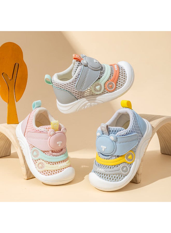 Thombaker Baby Walking Shoes, Summer Soft-soled Breathable Functional Shoes, Caterpillar Closed-toe Children's Shoes For Boys And Girls, Pink Size 17 - Image 1
