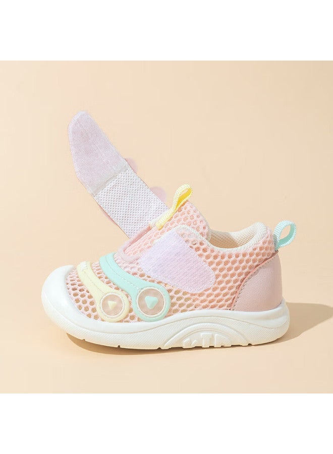 Thombaker Baby Walking Shoes, Summer Soft-soled Breathable Functional Shoes, Caterpillar Closed-toe Children's Shoes For Boys And Girls, Pink Size 17 - Image 2