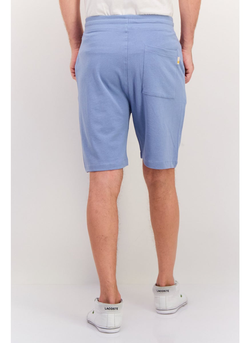 Gazzarrini Men Drawstring Brand Logo Basic Short, Dusty Blue  - Image 3
