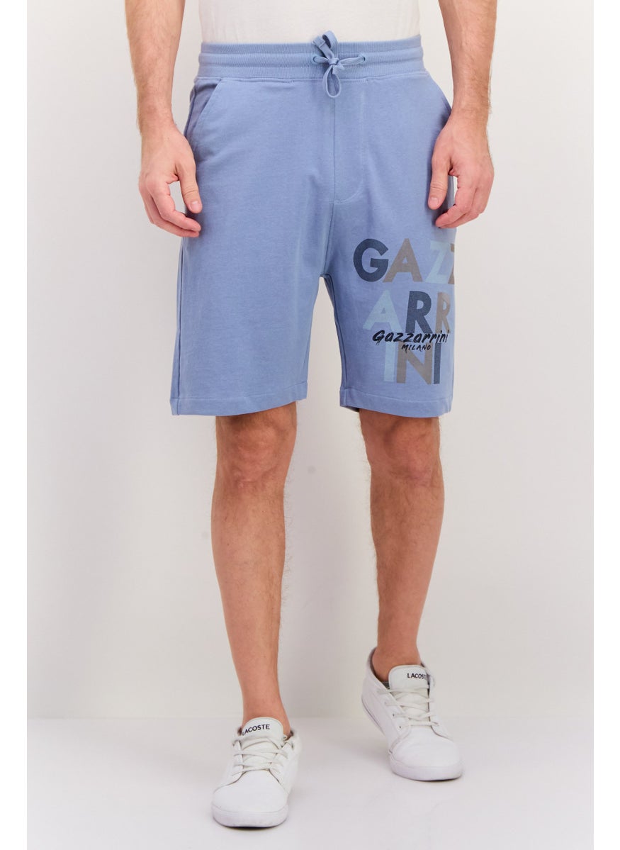 Gazzarrini Men Drawstring Brand Logo Basic Short, Dusty Blue  - Image 1