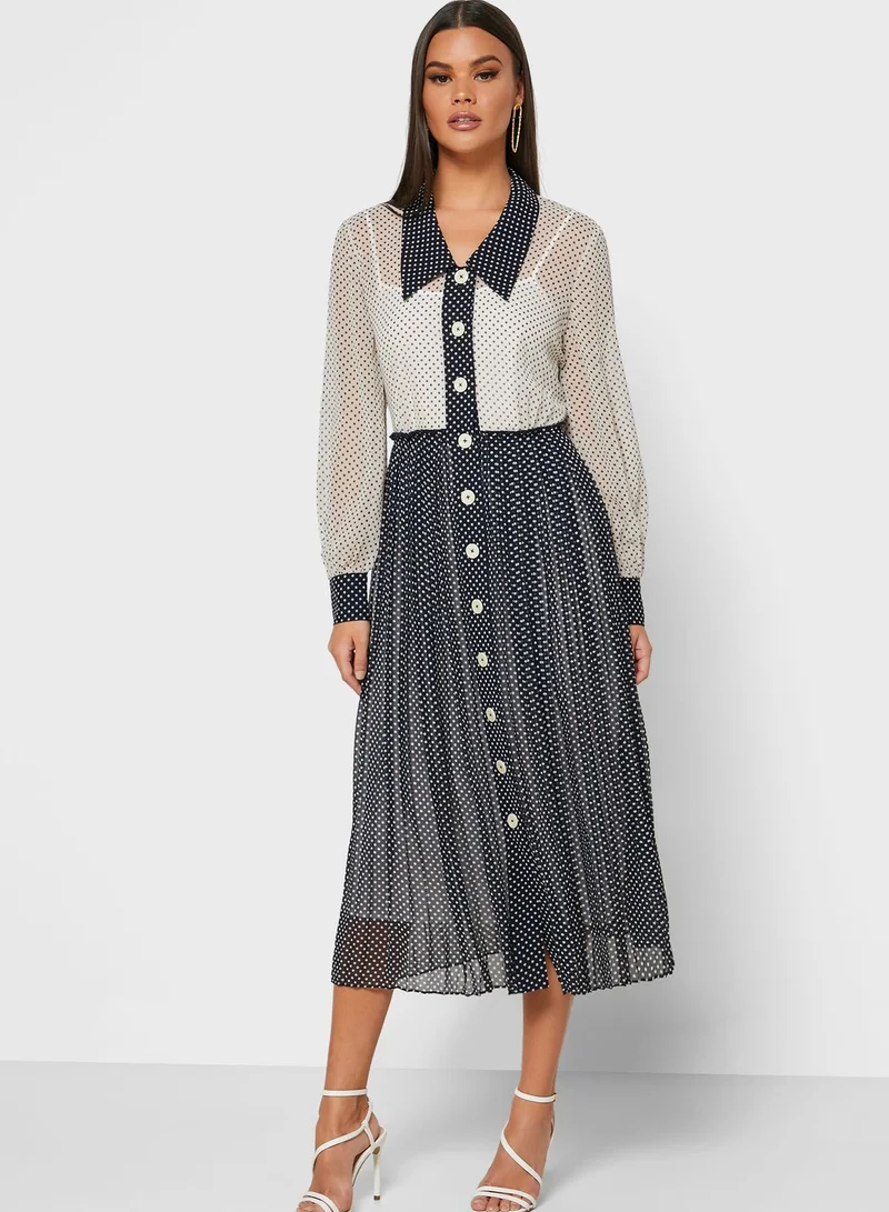 LK Bennett Dr Fozette Colorblock Shirt Dress