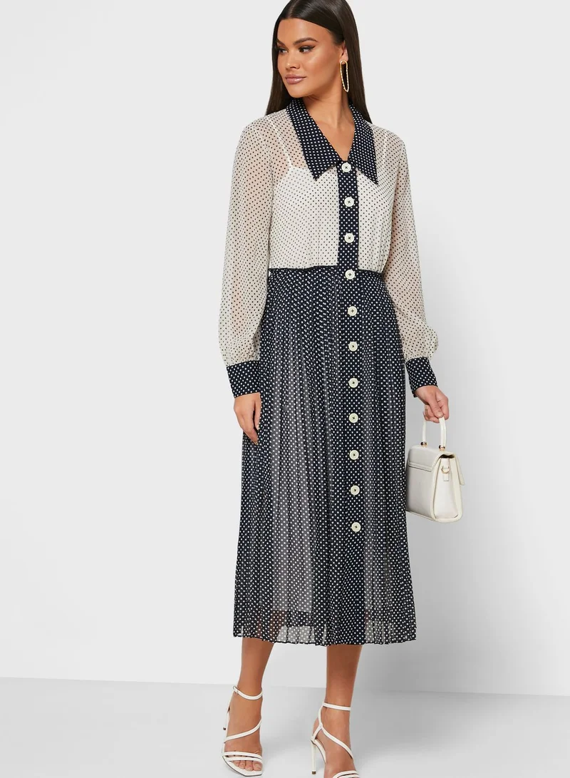 LK Bennett Dr Fozette Colorblock Shirt Dress
