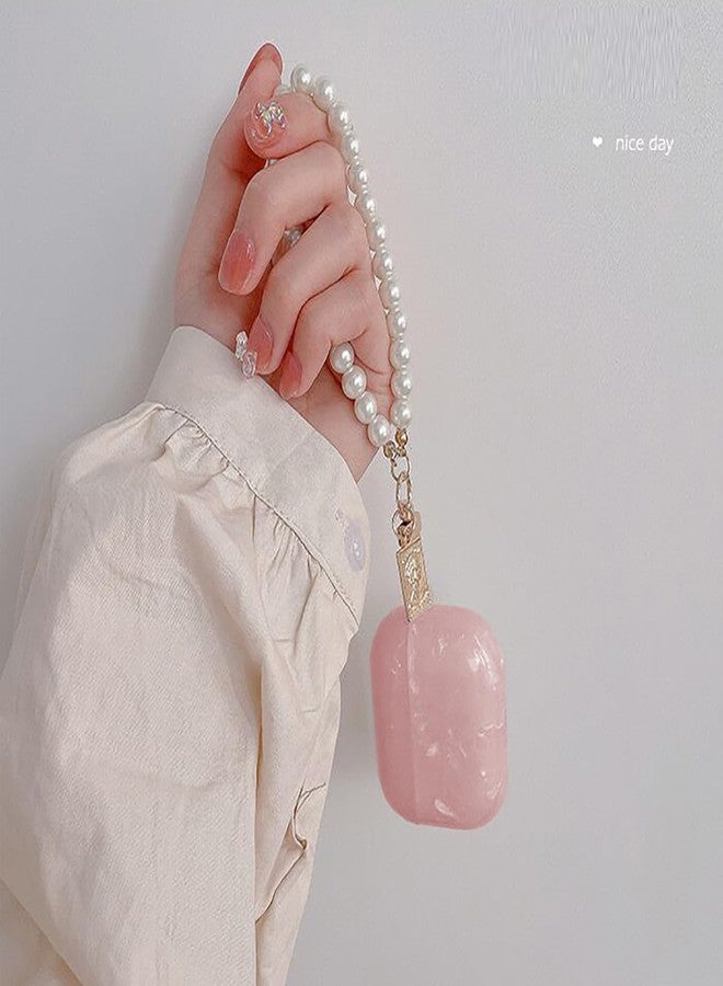 Olytop for Cute Glitter Airpods 3rd Generation Case with Cleaner Pen, Shell Pattern Apple Airpods iPod 3rd Gen Case Cover Protective Skin Girl Women with Luxury Pearl Keychain - Pink - Image 5
