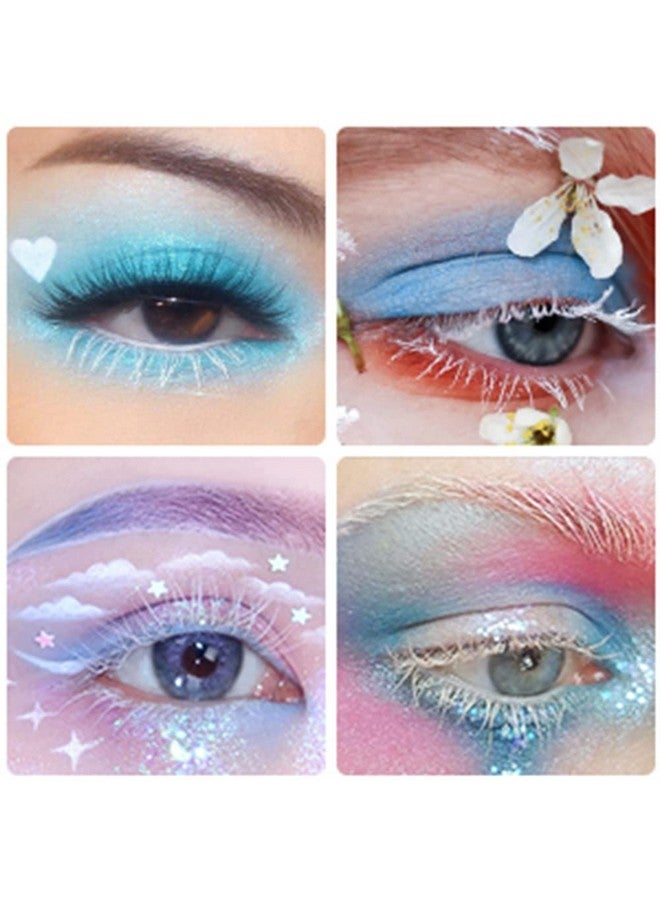 Outopen White False Eyelashes Halloween White Eye Lashes Extension Tools Anime Cosplay Makeup Natural Looking Masquerade Party Eyelashes(White) - Image 5