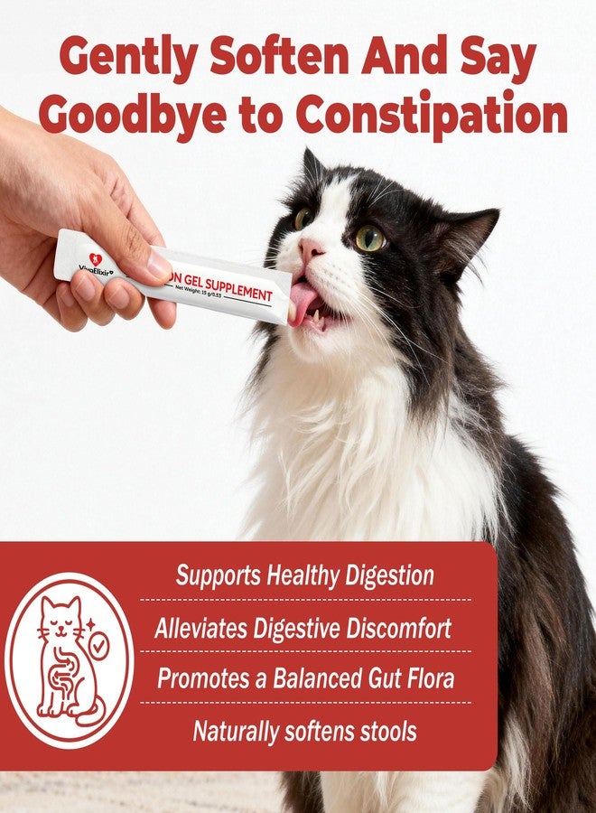 VivaElixir مُليّن براز للقطط لعلاج الإمساك، (30 قطعة × 12 غرام) تركيبة طبيعية ولطيفة، يُحسّن حركة الأمعاء، يحتوي على البروبيوتيك ويُحسّن صحة الجهاز الهضمي - Image 2