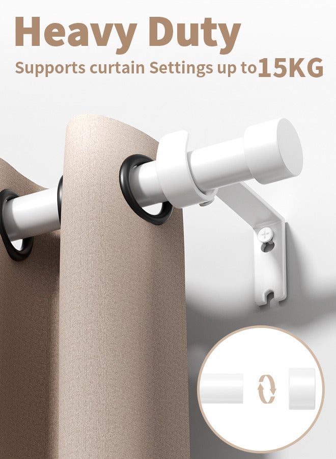Nadrab Curtain Rod, Splicing Curtain Poles Set for Eyelet Curtains, 25mm Diameter Drapery Rods with Brackets for Bedroom Living Room Office - Image 3
