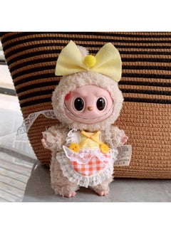 Generic 17cm Labubu Keychain Vinyl Doll Dress Clothing Yellow apron + head flower(clothes only,excluding doll) 