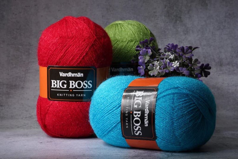 KYSS Vardhman BigBoss Wool Soft Fingering Hand Knitting Dyed Wool Crochet Hook Yarn Red1 Ball 200 gram 200 g Shade no45 - Image 2