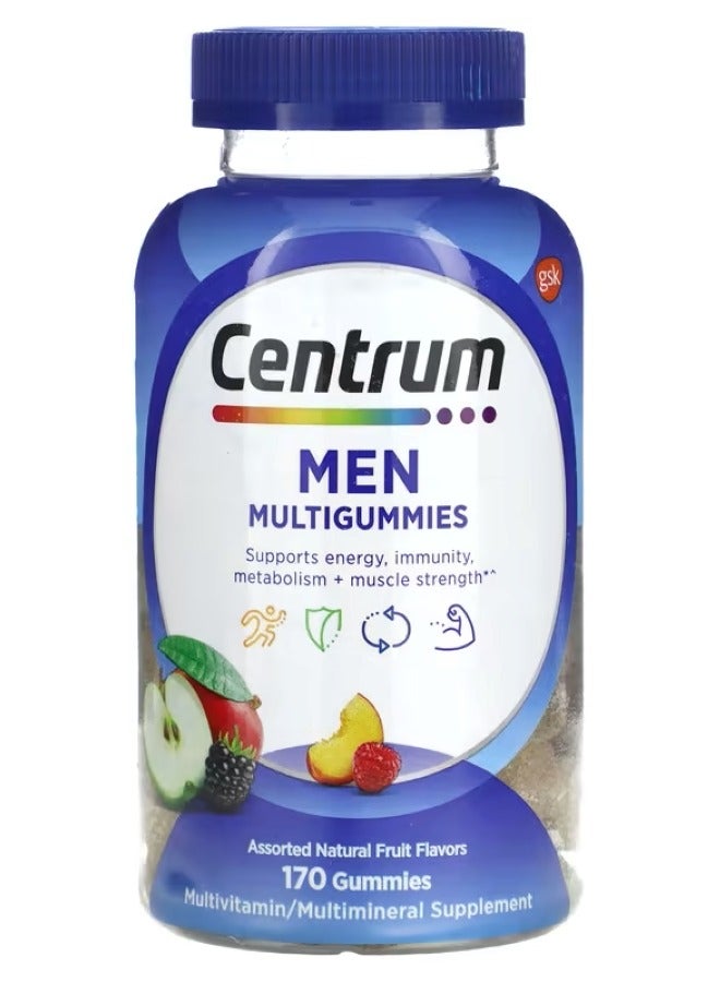 Men Multigummies Assorted Natural Fruit 170 Gummies