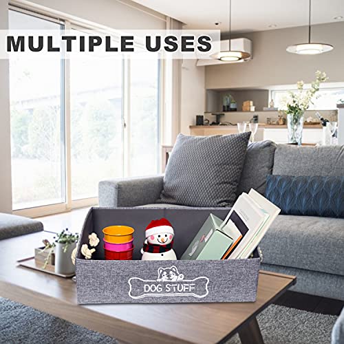 Vumdua Large Dog Toy Box - Trapezoid Dog Toy Bin with Handles, Collapsible Pet Supplies Storage Basket, Perfect for Organizing Dog Cat Toys and Accessories - Image 5