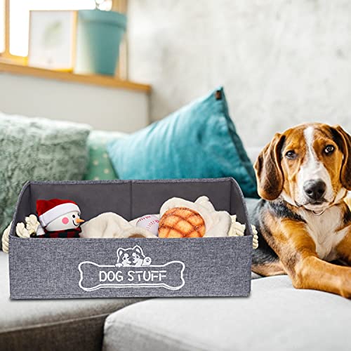 Vumdua Large Dog Toy Box - Trapezoid Dog Toy Bin with Handles, Collapsible Pet Supplies Storage Basket, Perfect for Organizing Dog Cat Toys and Accessories - Image 4