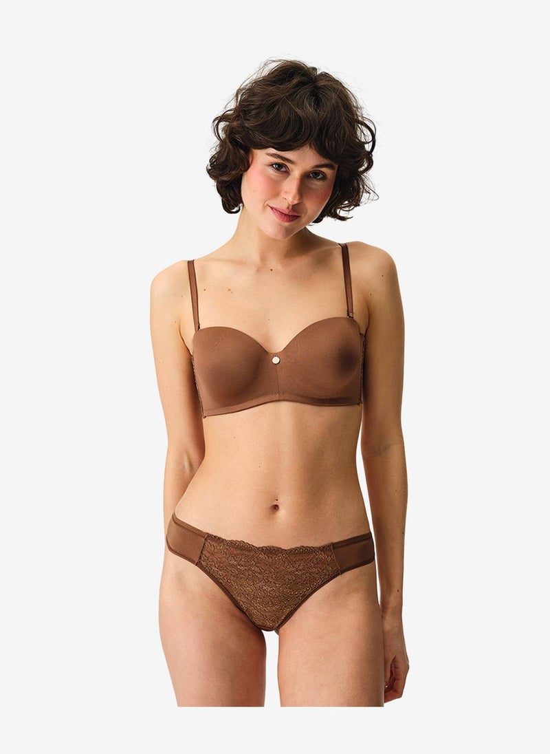 Penti Women Lotus Essentials Brown Strapless Wired Bra - Image 3