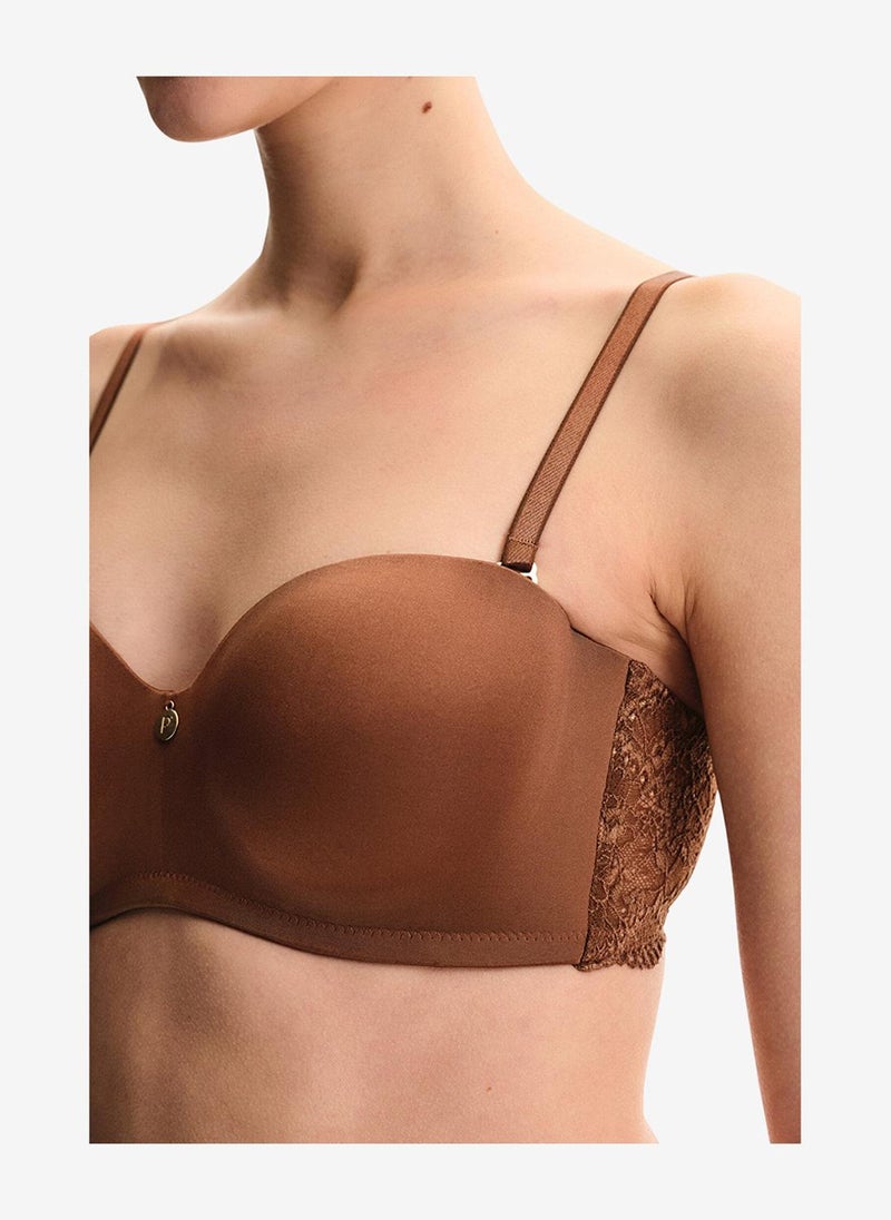 Penti Women Lotus Essentials Brown Strapless Wired Bra - Image 4