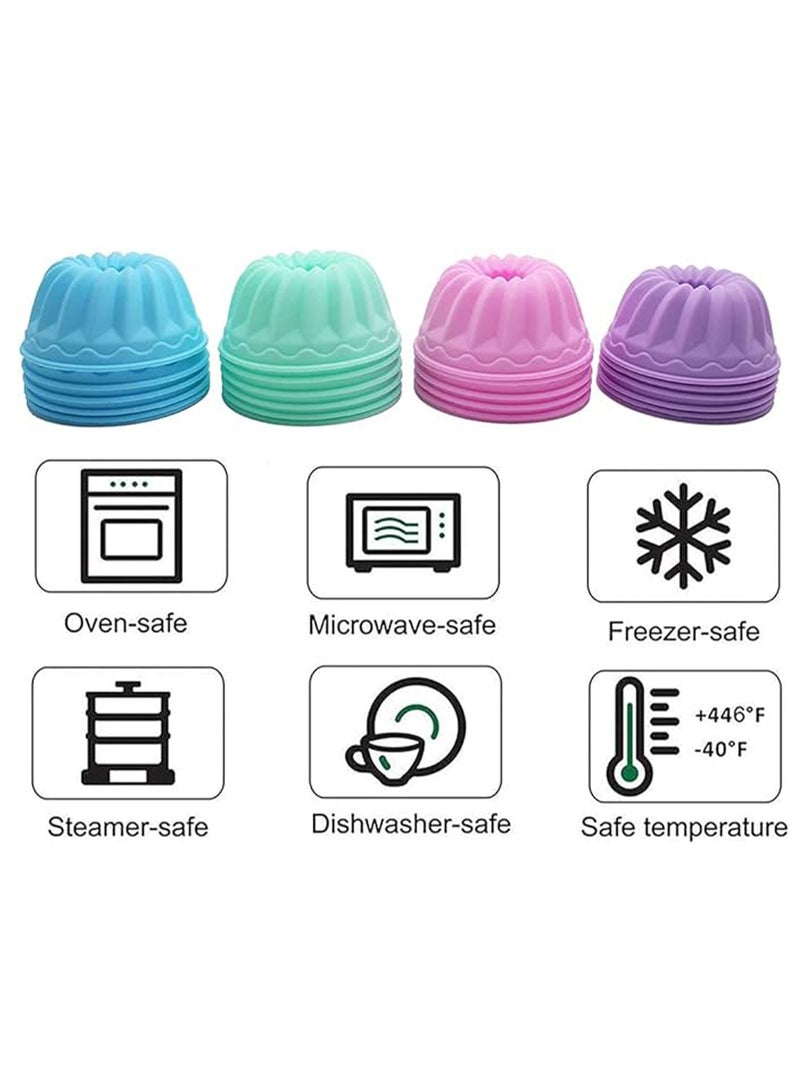 Silicone Cake Cups, Pumpkin Shape Silicone Baking Cake Moulds, Nonstick Cupcake Liners, Bpa Free Fancy Dessert Tray Jelly and Muffin Cups, 12Pack (Size: 8x3.5x5CM) - Image 3