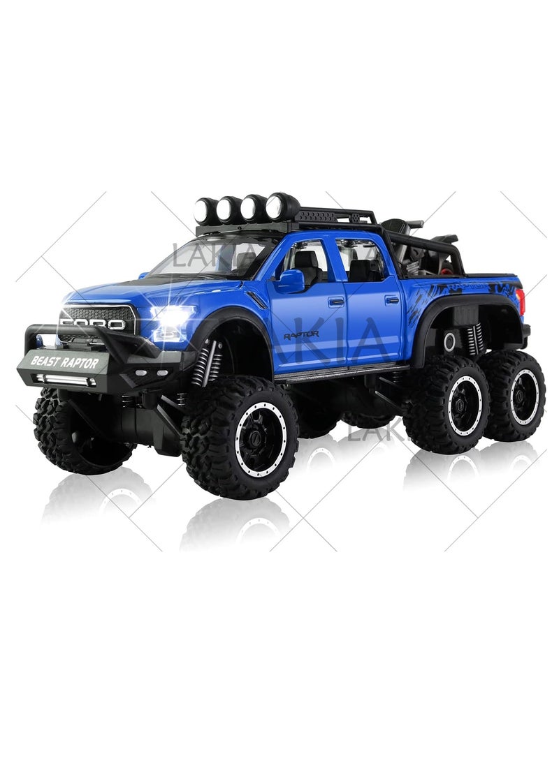 لاكيا لعبة شاحنة بيك اب 1:28 دييكاست رابتور F150 للأولاد - نموذج سيارة معدني مع صوت وضوء، حركة سحب للخلف، مثالية للأطفال والكبار، هدية عيد ميلاد مثالية  - Image 1