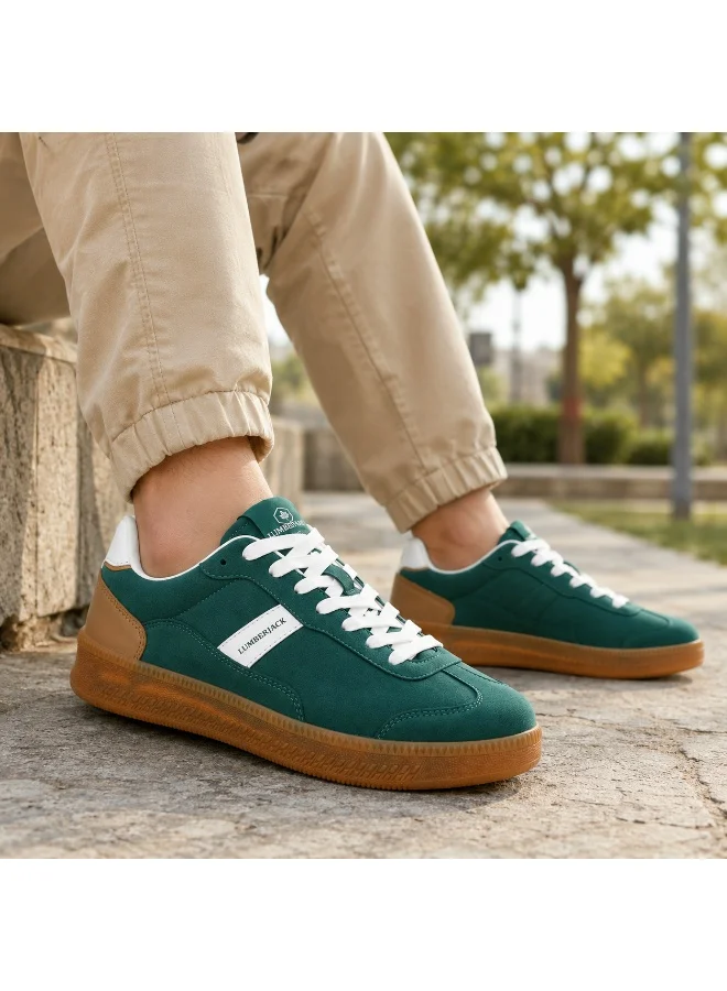 Lumberjack green Lumberjack Fofana Men’s Green Casual Sneakers – Stylish Lace-Up Fashion Shoes for Men with Gum Rubber Sole, Comfortable Everyday Sneakers for Men | Best Price UAE