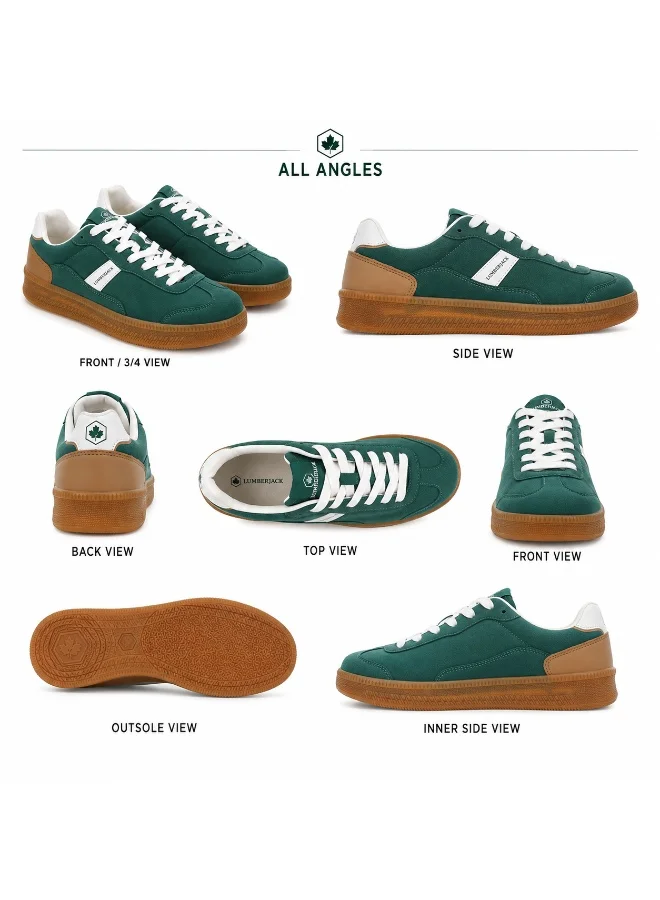 Lumberjack green Lumberjack Fofana Men’s Green Casual Sneakers – Stylish Lace-Up Fashion Shoes for Men with Gum Rubber Sole, Comfortable Everyday Sneakers for Men | Best Price UAE