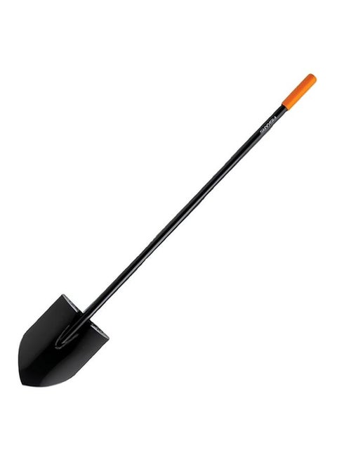 Long-Handled Digging Shovel with Extra-Large Foot Platform Black and Orange 57.5 Inch