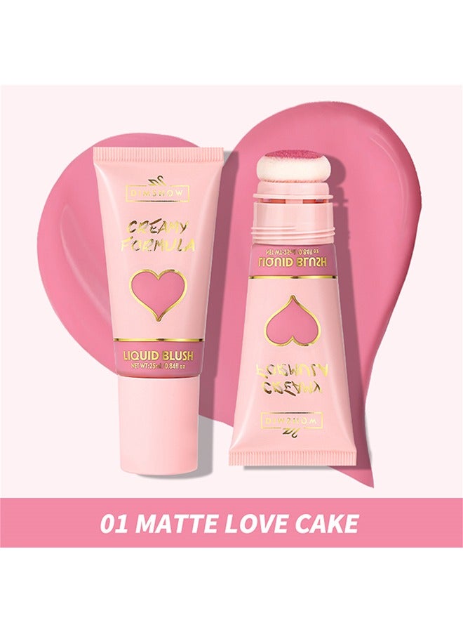 ديمشو تركيبة كريمية سوائلة ، رأس إسفنجي كبير الرأس ، ملمس بشرة مخملي ، شفاه وخدين للاستخدام المزدوج ، ترطيب ، سهل التلوين # 01 كعكة حب غير لامعة - Image 2