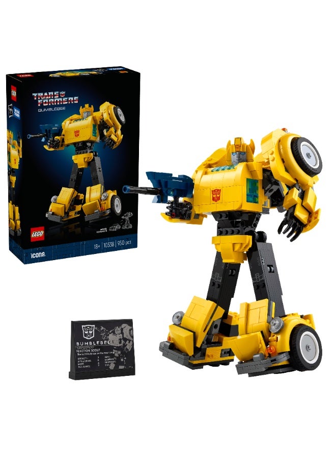 LEGO Icons Transformers Bumblebee Model Set for Adults 10338 (Age 18+, 950 Pieces) - Image 1