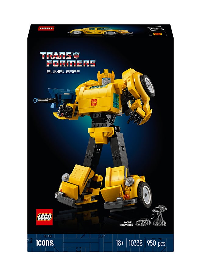 LEGO - مجموعة بناء شخصية أكشن بيليبي من أيقونات ترانسفورمرز، نموذج روبوت قابل للجمع للبالغين للبناء، يتحول إلى وضعية المركبة، هدايا للرجال، النساء، له، لها ومعجبي الخيال العلمي (950 قطعة) 10338 - Image 1