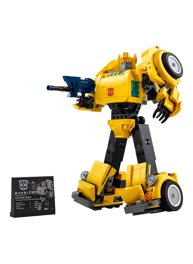 LEGO - مجموعة بناء شخصية أكشن بيليبي من أيقونات ترانسفورمرز، نموذج روبوت قابل للجمع للبالغين للبناء، يتحول إلى وضعية المركبة، هدايا للرجال، النساء، له، لها ومعجبي الخيال العلمي (950 قطعة) 10338 - Image 1