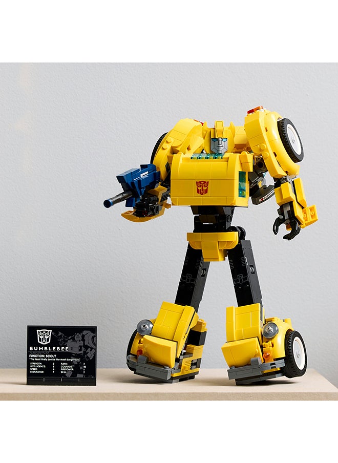 LEGO - مجموعة بناء شخصية أكشن بيليبي من أيقونات ترانسفورمرز، نموذج روبوت قابل للجمع للبالغين للبناء، يتحول إلى وضعية المركبة، هدايا للرجال، النساء، له، لها ومعجبي الخيال العلمي (950 قطعة) 10338 - Image 1