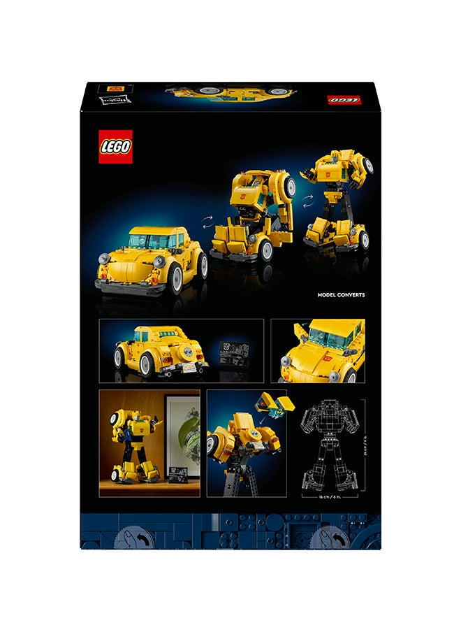 LEGO - مجموعة بناء شخصية أكشن بيليبي من أيقونات ترانسفورمرز، نموذج روبوت قابل للجمع للبالغين للبناء، يتحول إلى وضعية المركبة، هدايا للرجال، النساء، له، لها ومعجبي الخيال العلمي (950 قطعة) 10338 - Image 1