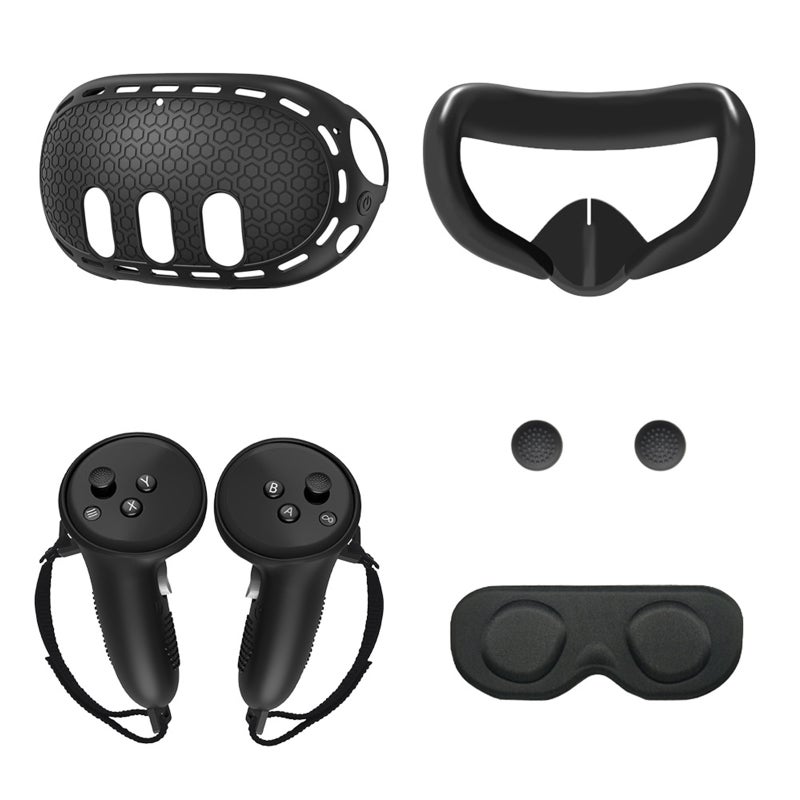 5pcs Set for Meta Quest3 Silicone face Cover Lens Protective Cover Replacement for Quest3 VR Accessories - Image 1