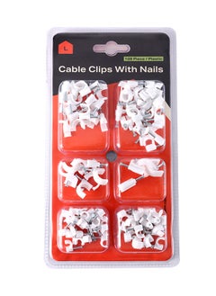 LAWAZIM Plastic Cable Clips with Nails -108 Piece- Space Saving Mess Free Secure Wire Grip Cable Organizers Holders Clamps -for Home Office Garage Workshop Patio Garden Construction Telecom Warehouses  - Image 1