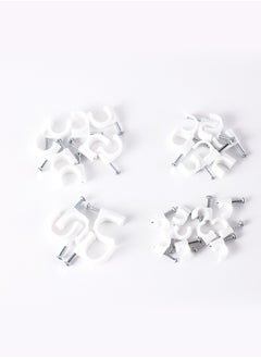 LAWAZIM Plastic Cable Clips with Nails -108 Piece- Space Saving Mess Free Secure Wire Grip Cable Organizers Holders Clamps -for Home Office Garage Workshop Patio Garden Construction Telecom Warehouses  - Image 2