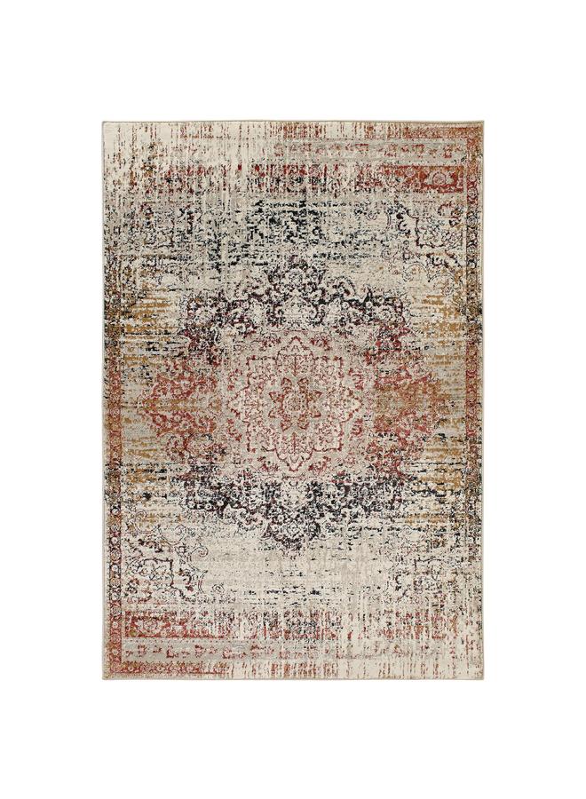 Zaboon Rug, Low Pile, Red/Grey-Brown Stained, 160X235 Cm - Image 1