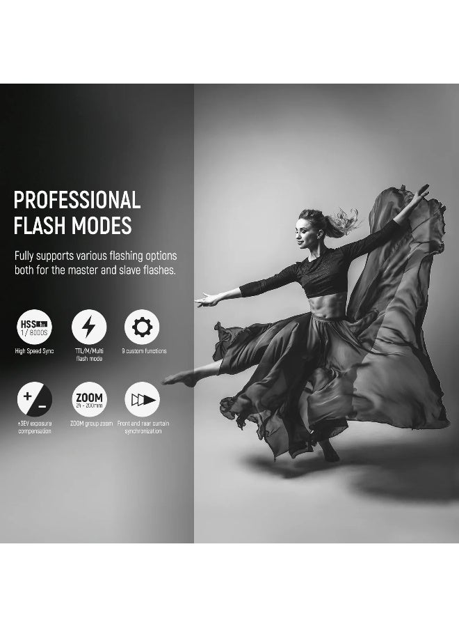 Neewer Wireless Flash Trigger for Canon - QPRO-C Professional Flash Trigger with 2.4G Wireless, TTL, 1/8000s High-Speed Sync, Multi-Flash, and 5 Groups Control - Image 4