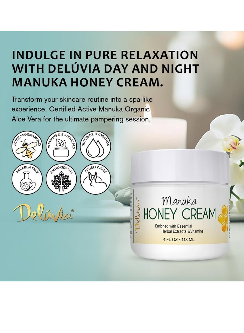 Deluvia Manuka Honey Cream | Hydrating & Soothing Moisturizer Face & Body Lotion | for Sensitive Skin, Eczema, Psoriasis & Dermatitis | 4 ounce - Image 3