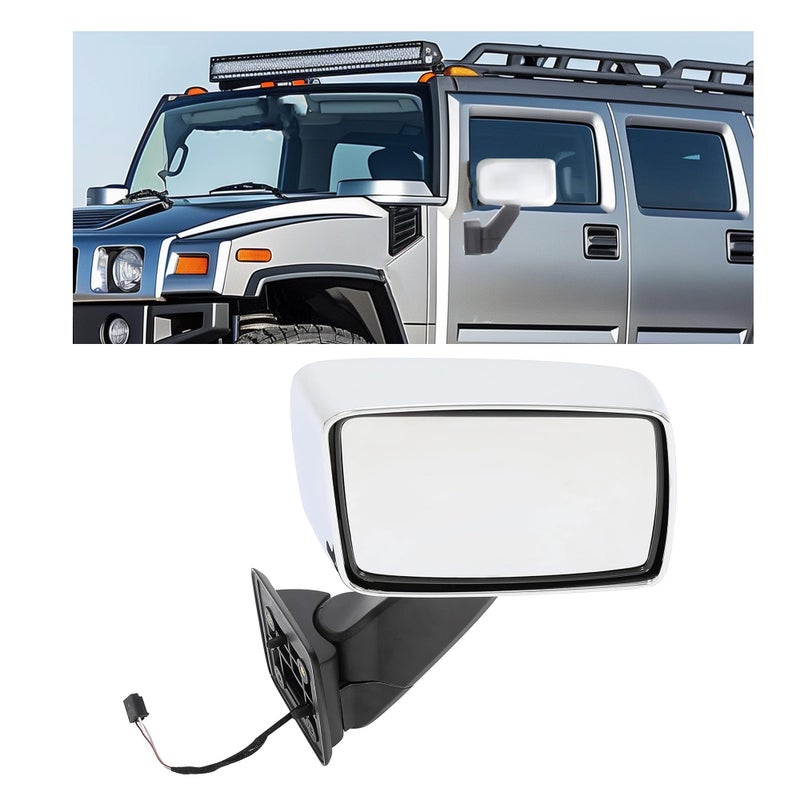 HECASA Power Mirror Right Compatible with 20062010 Hummer H3 20092010 Hummer H3T Power Side Mirror Towing Mirror Replacement for 20836086 SilveryBlack Passenger Side