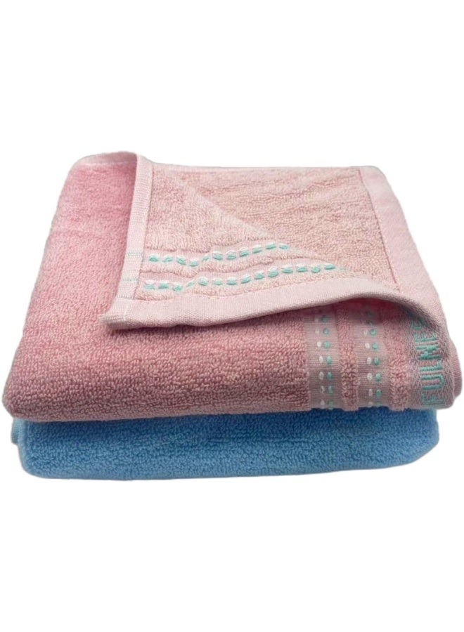 ECVV 2Pcs Quick Dry Bath Towel, Face Towel, Textured Striped Hand Towels Cotton Soft Absorbent Decorative Bath Hand Towel for Bathroom Kitchen 72 x 34 Cm, 2 Pieces - Image 2