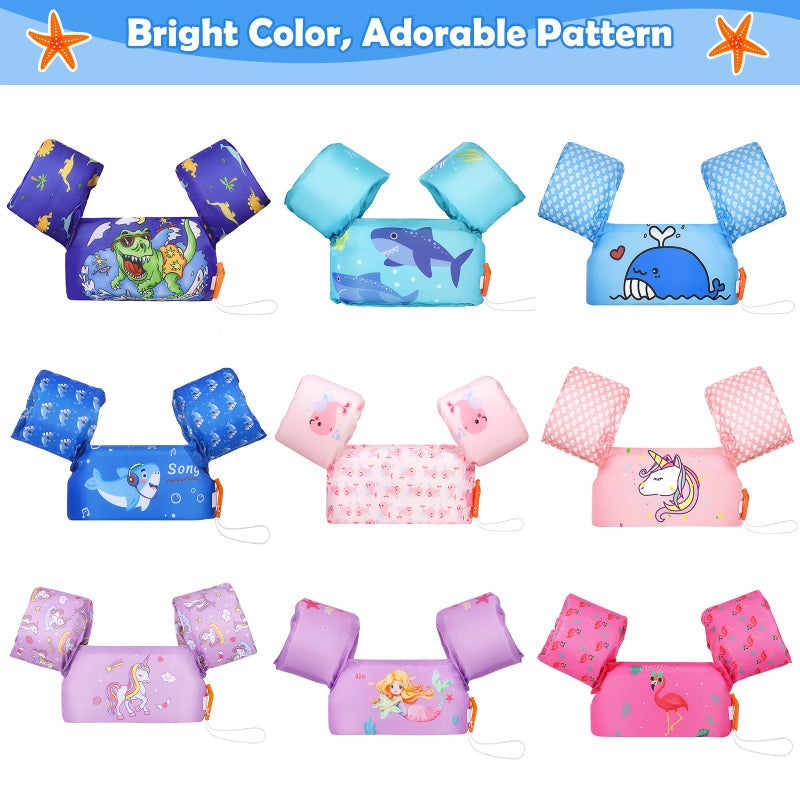 MoKo Swim Arm Band for Kids 20-30-40-50lbs, Clearance Toddler Swim Vest Cute Cartoon Swimming Wings Pool Floats Sleeve Children Water Sports Learning Swim Training Equipment, Purple & Unicorn - Image 5