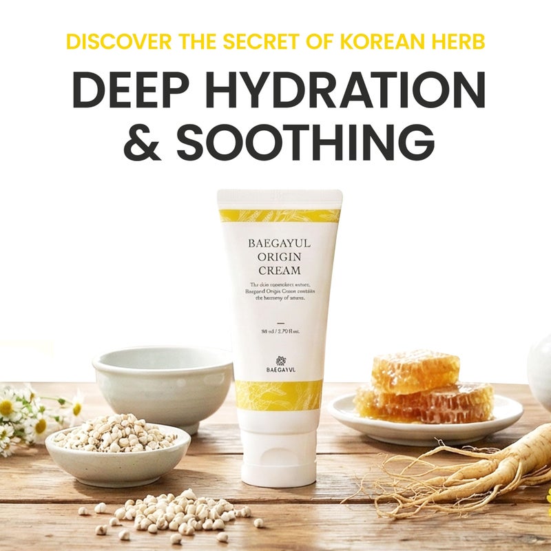 Baegayul ORIGIN Face Moisturizer Cream - Korean Daily Moisturizer with Propolis & Coix Seed Extract complex - Deep skin Hydration & Soothing for Dry, Sensitive Skin [ 2.71 fl oz ] - Image 4