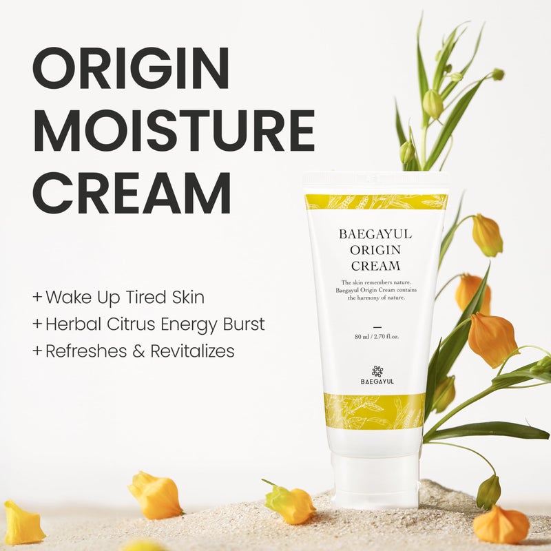 Baegayul ORIGIN Face Moisturizer Cream - Korean Daily Moisturizer with Propolis & Coix Seed Extract complex - Deep skin Hydration & Soothing for Dry, Sensitive Skin [ 2.71 fl oz ] - Image 2