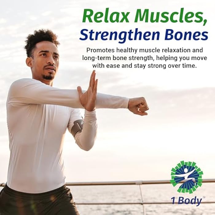 1 Body Magnesium Glycinate Complex, High Absorption Magnesium Supplement for Calm, Muscle Relaxation & Bone Health Support, Vegan with MCT Oil & Trace Minerals, Non-GMO, 60 Capsules - Image 5