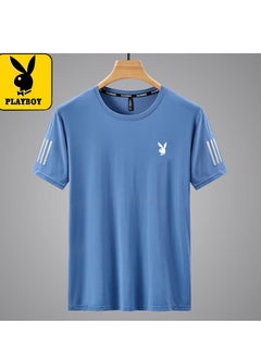 PLAYBOY تي شيرت رجالي رياضي سريع الجفاف بأكمام قصيرة من الحرير الجليدي  - Image 1