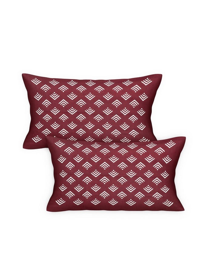 راجاستانكارت RajasthaniKart Comfort Rajasthani Jaipuri التقليدي Sanganeri Print 144 TC قطن مزدوج الحجم ملاءة سرير مع 2 غطاء وسادة (مزدوج، كستنائي)  - Image 4