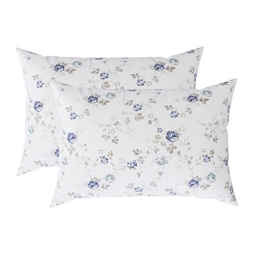 LINENWALAS 100% Cotton Percale King Size Pillow Case Set of 2, Crisp and Cooling 200 TC, Premium Cotton Printed Bed Pillow Covers (20X36 inch, Crimson Flower) - Image 1
