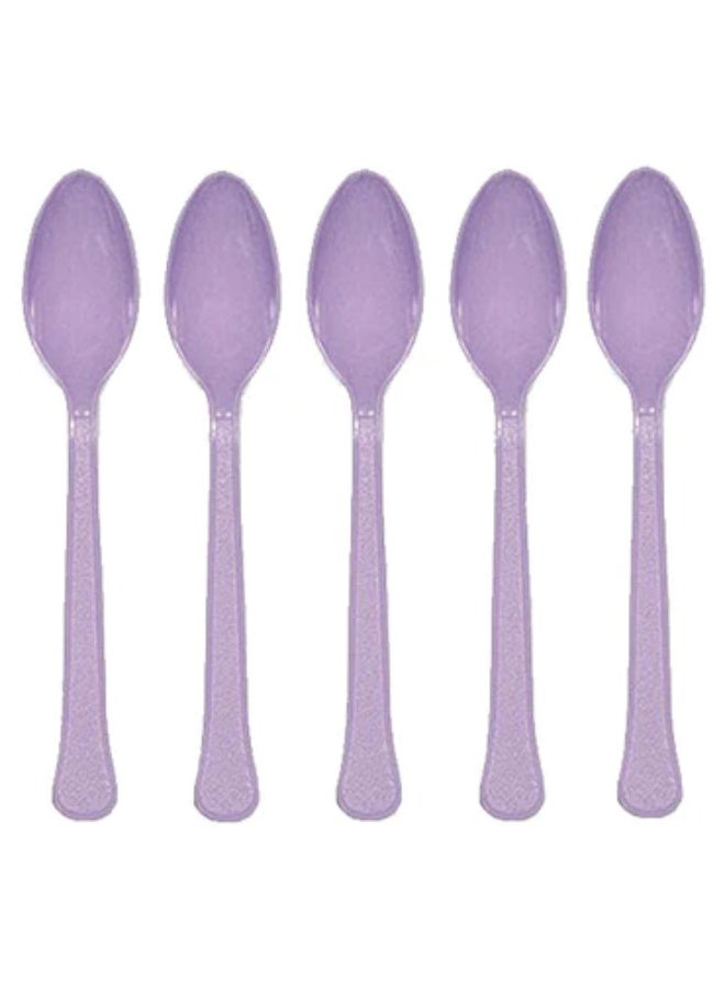 Lavander Plastic Spoon - 20 Pcs