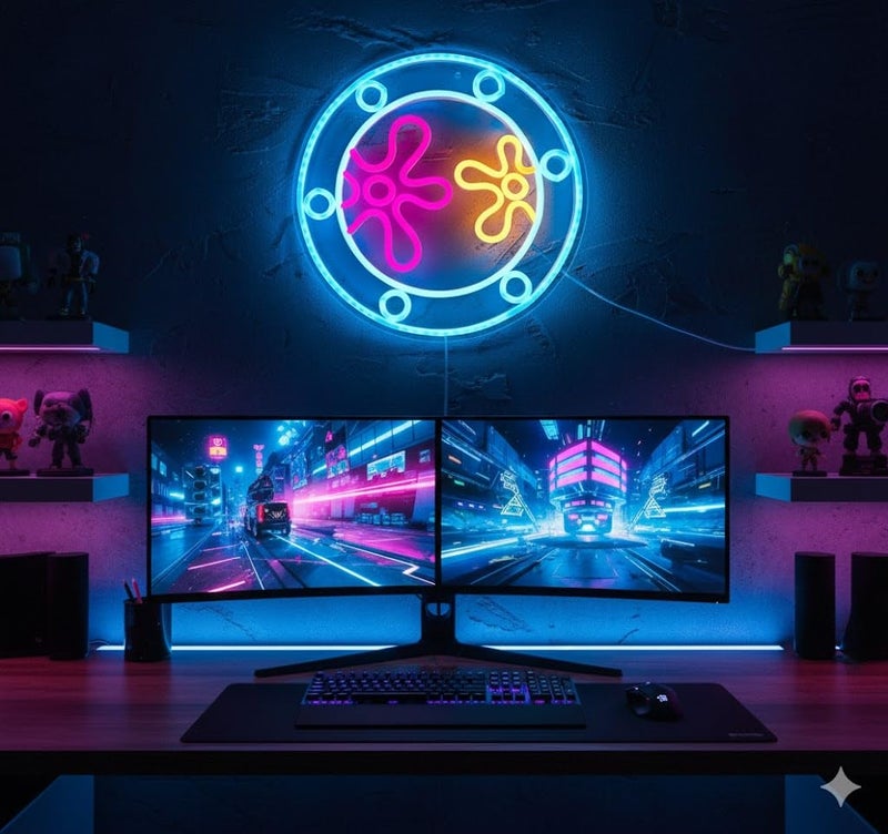 manimo Ocean World Porthole Neon Lights, LED Under Sea Porthole Neon Signs for Wall Decor,USB Night Light for Game Room Bedroom Birthday Wedding Party Gifts(13.3 * 13.3in) - Image 5