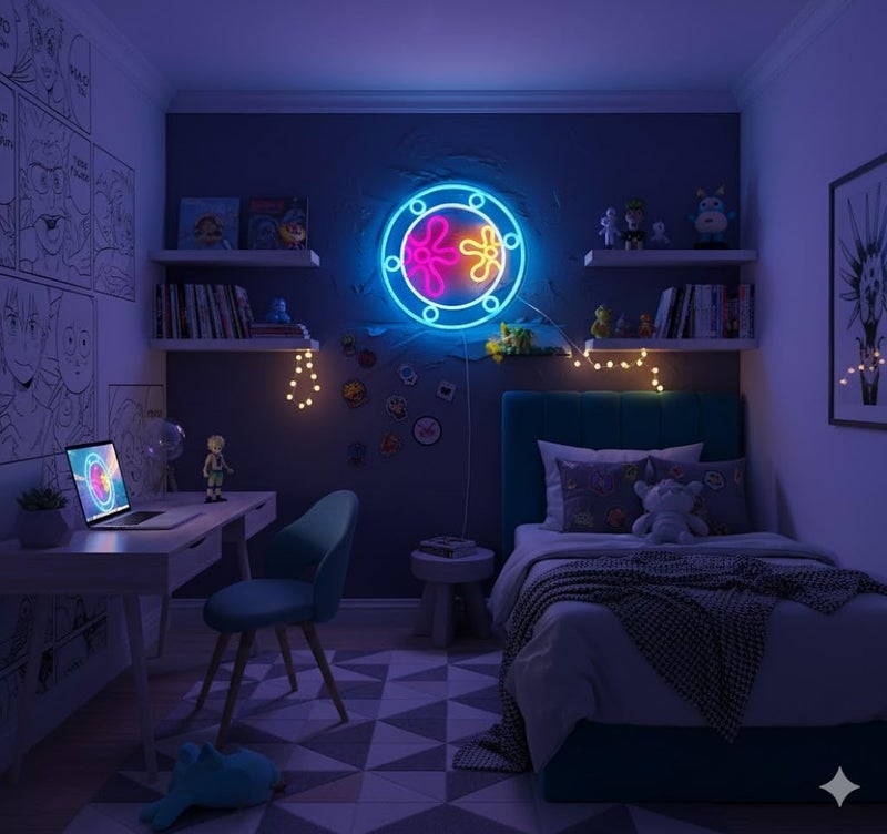 manimo Ocean World Porthole Neon Lights, LED Under Sea Porthole Neon Signs for Wall Decor,USB Night Light for Game Room Bedroom Birthday Wedding Party Gifts(13.3 * 13.3in) - Image 4