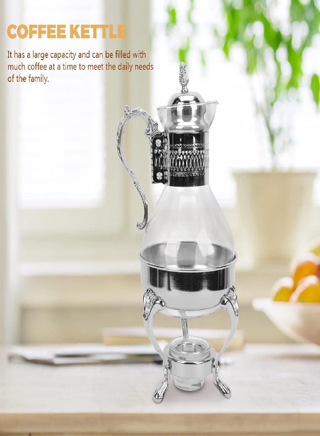 Yardwe YARDWE Glass Milk Coffee Bottle Vintage Turkish Teapot Tea Kettle Pots for Stovetop Stove Top Decorative Antique Arabic Serving Glasses Kitchen Birthday Gift Clear Coffee Kettle  - Image 2