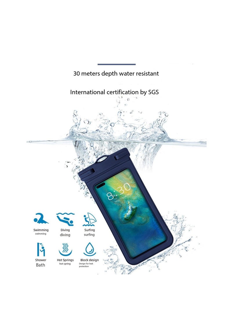 CityRiya-Long 2Pcs Waterproof Phone Pouch Set,Touch-Sensitive Underwater Dry Bag, IPX8 Certified Universal Phone Protector for Phones up to 7.2'' - Perfect for Swimming, Diving, Beach, Hot Spring, Water Park, Cruise, Snorkeling, Boating, Rafting & Water Sports Adventures(D15-1,White)  - Image 3