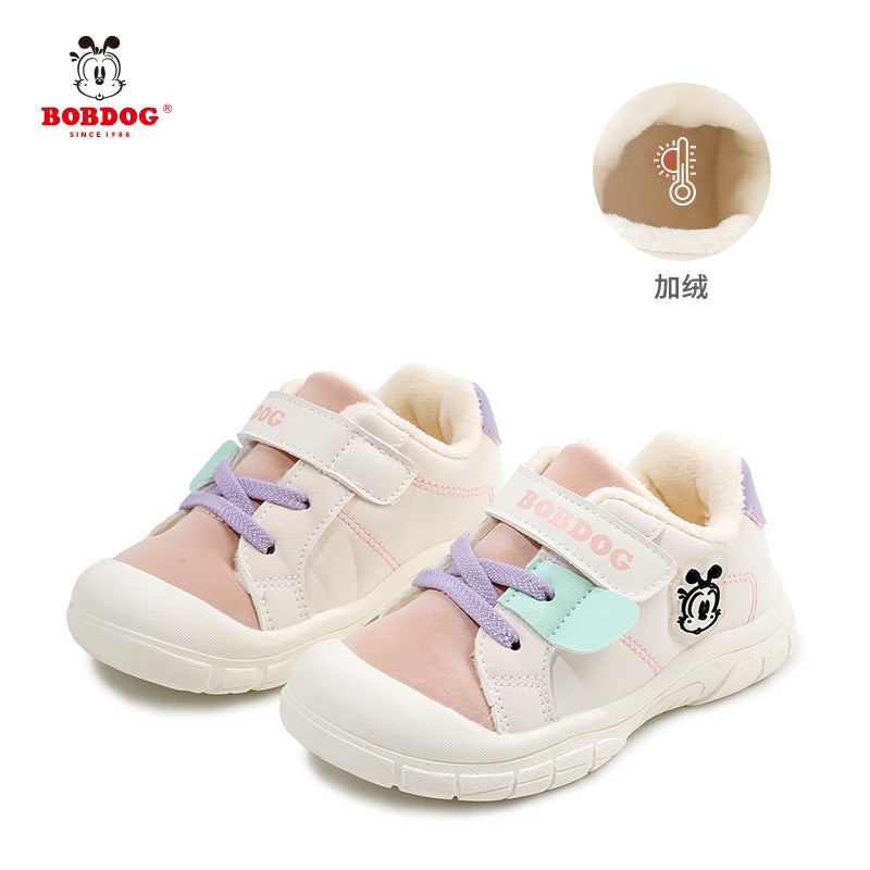 Children'S Shoes, Winter Baby Shoes, New Babudou Soft-Soled Toddler Shoes, Baby Fleece-Lined Warm Shoes For Boys Aged 1-4 - Image 1